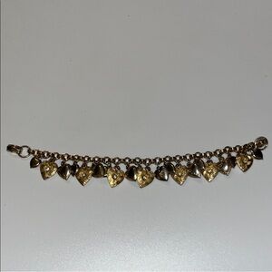 Gold Heart Charm Bracelet